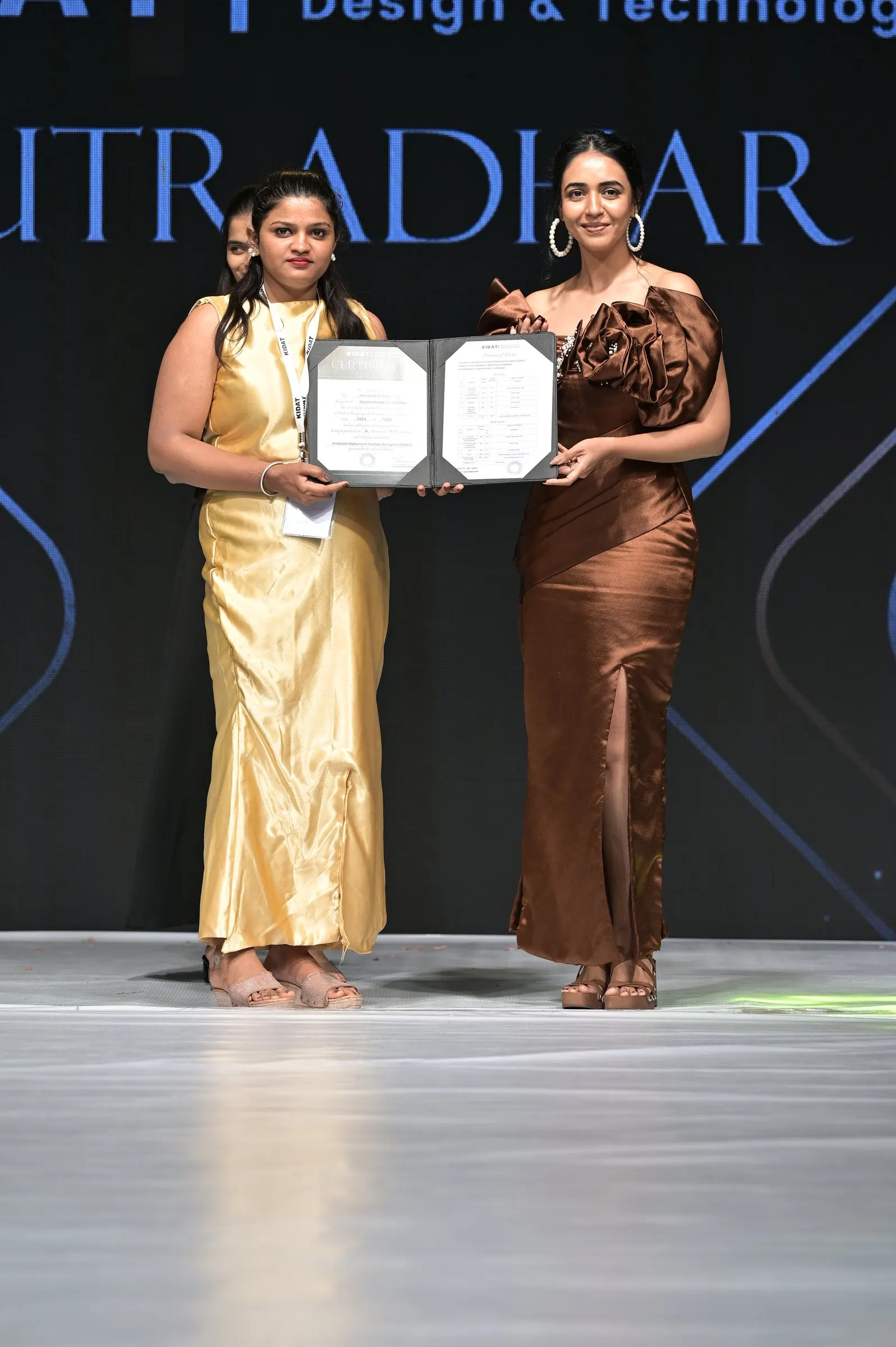 Amrutha on stage at Sutradhar 2025