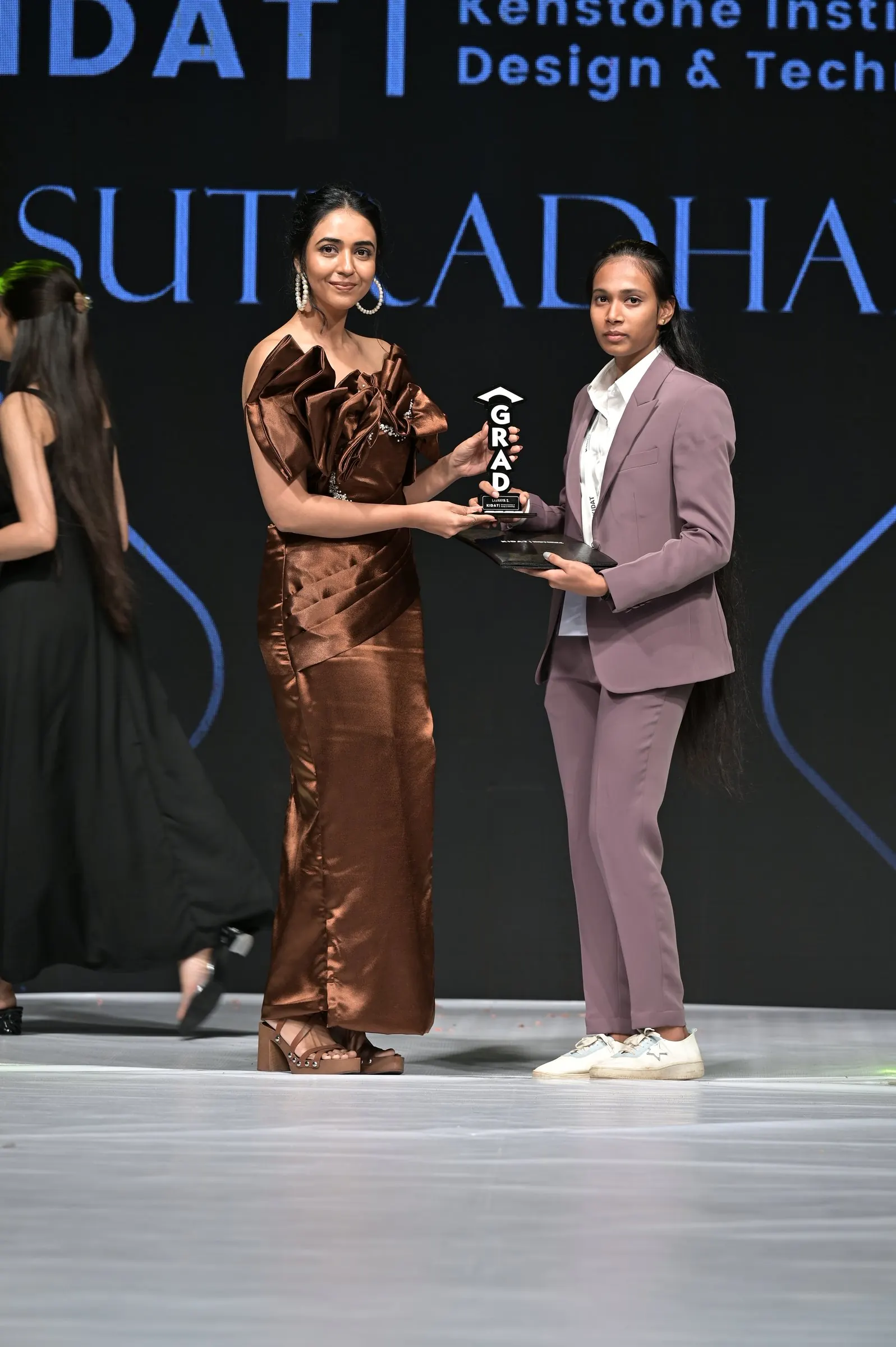 Lavanya S on stage at Sutradhar 2025