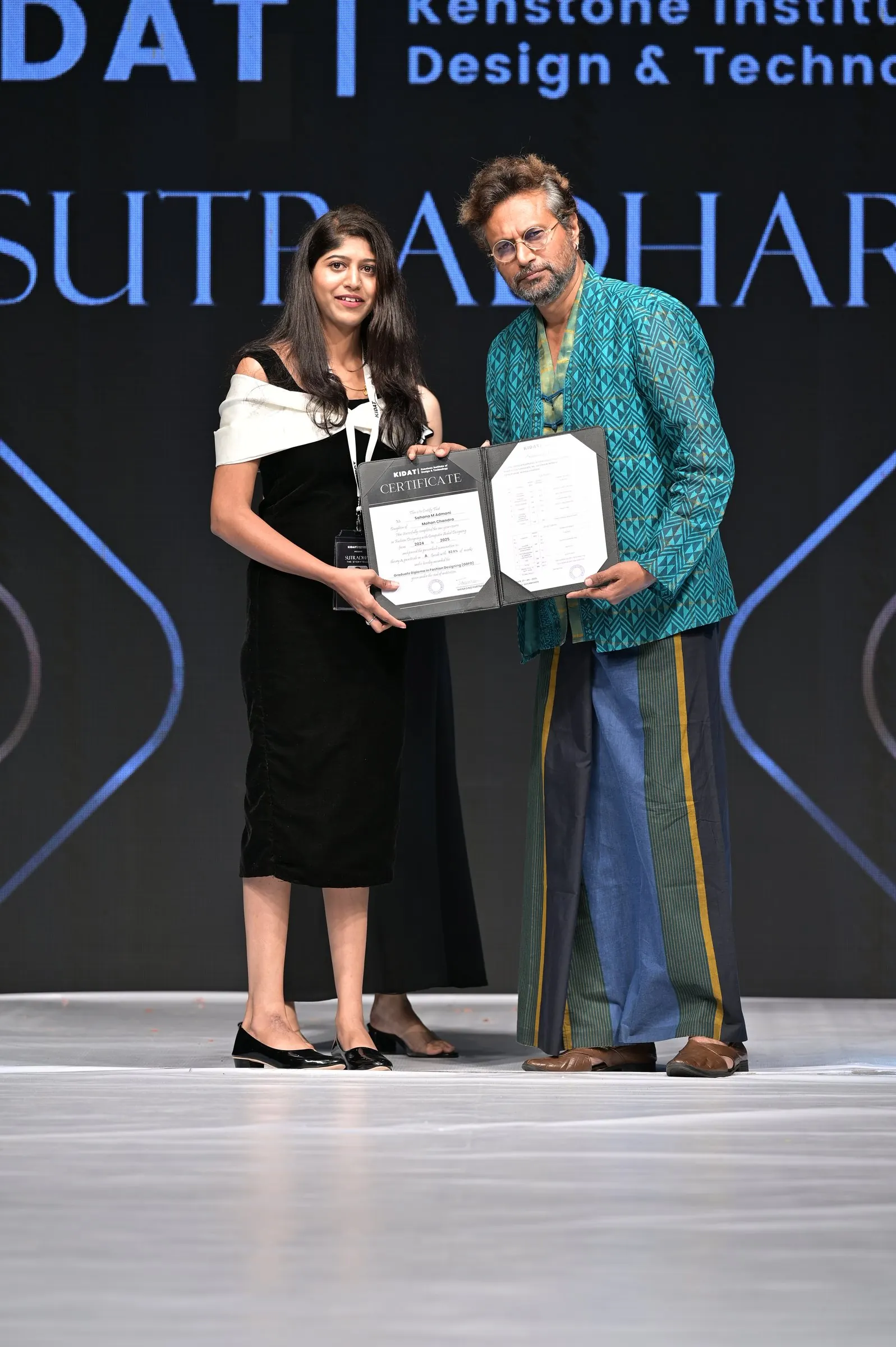 Sahana on stage at Sutradhar 2025